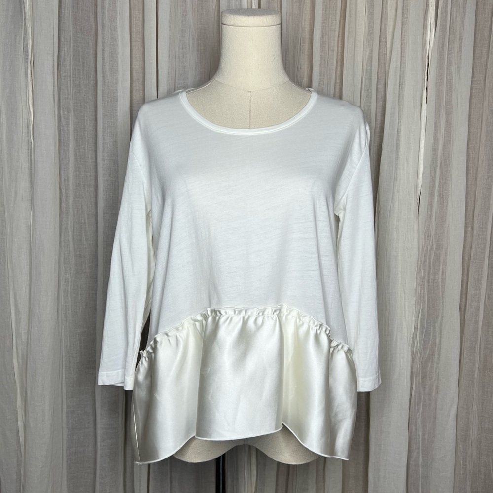 Stella McCartney White Peplum Ruffle Top